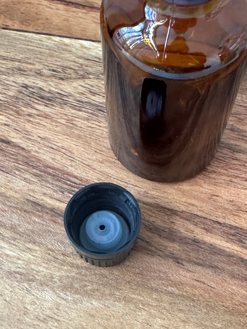 50ml Amber Glass Round Bottle with dripolator