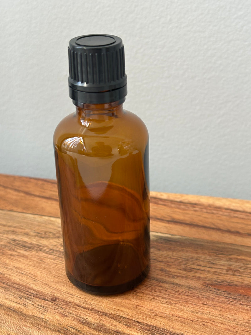 50ml Amber Glass Round Bottle with dripolator