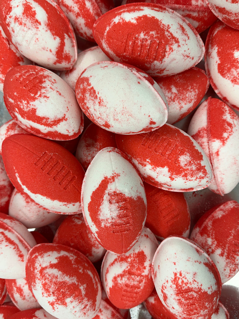 Footy Bath Bomb (Red / White)
