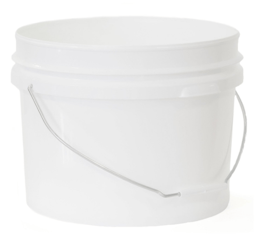 10L White PP Elite Pail With TE Push On Neck Wire Handle