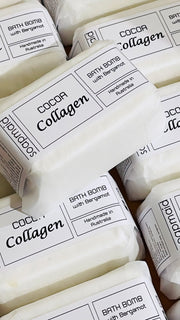 Eco Friendly Cocoa Collagen Bath Bomb Rose Geranium Essential Oil - Soapmaid Photo 1