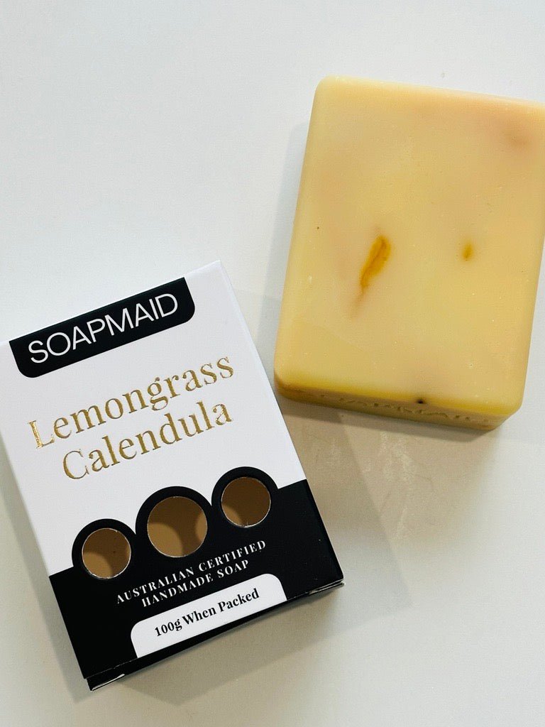 Australian handmade natural Lemongrass Calendula Natural Organic bar Soap - Soapmaid - Photo 1