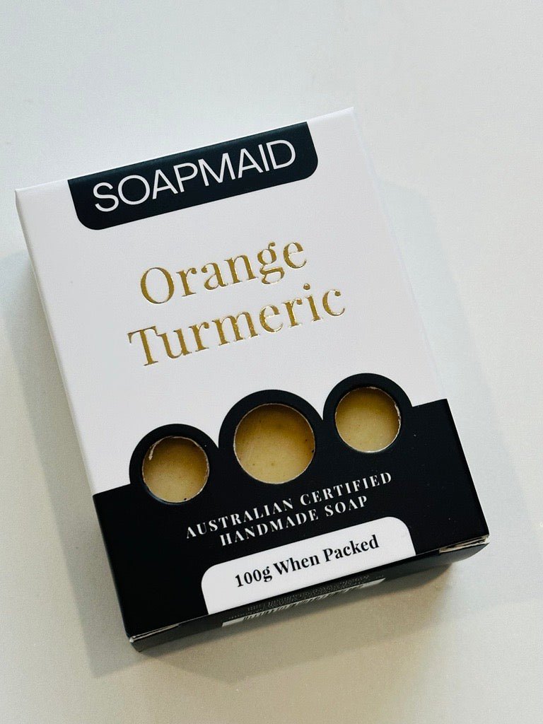 Australian natural handmade Orange Turmeric Soap - Soapmaid - Front